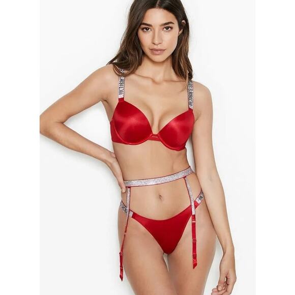 Victoria's Secret Sexy Shine Rhinestone Garter in Red - M/L - Picture 1 of 6